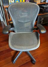 Herman Miller Aeron Mesh Office Desk Chair Medium Size B Semi Adjustable Lumbar
