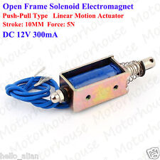 Dc12v Push Pull Type Open Frame Mini Solenoid Actuator Electromagnet Stroke 10mm