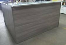 New L Shape Grey Reception Receptionist Office Desk With Glass Counter