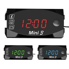 Motorcycle Dc 6 30v 3 In 1 Digital Time Clock With Thermometer Voltage Voltmeter