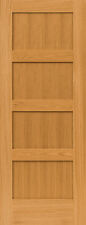 4 Panel Flat Mission Shaker Red Oak Stain Grade Solid Core Interior Wood Doors
