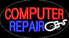 New Computer Repair 30x17 Oval Logo Real Neon Business Sign Withoptions 14094