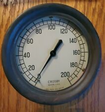 Vintage Crosby Steampunk Test Pressure Gauge 0 200 Psi 2 Lb Subdiv Boston Usa