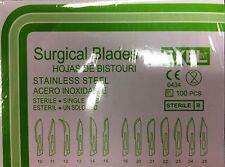 100 Exel Disposable Sterile Stainless Steel Surgical Scalpels Blades Sz 12 Exp