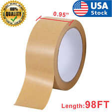 98ft Paper Kraft Shipping Packing Box Carton Sealing Roll Tape Writable Brown