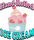 Hand Rolled Ice Cream Decal Choose Your Size Food Truck Concession Sticker