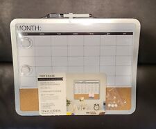 Dry Erase Monthly Calendar Premium Steel Corkboard Surface 134x106 M01