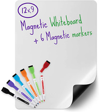 Magnetic Dry Erase Board Small Whiteboard For Fridge 6 Colored Markers With