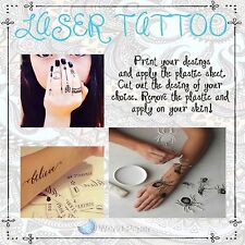 Temporary Laser Tattoo Paper And Make Your Own Design 5 Sheets 85 X 11