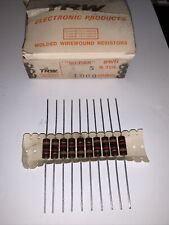 Trw 1000 Ohm 2w 5 Molded Wire Wound Resistors Bwh Series New Pack Of 10