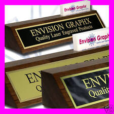 Custom Personalized Engraved Walnut Desk Name Plate Card Holder Award Gift J