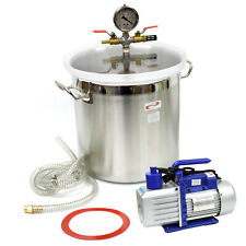 5 Gallon Vacuum Degassing Chamber Silicone Kit Amp 5 Cfm Single Stage Pump Hose