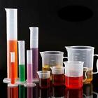 Clear Plastic Beakers Graduated Cylinder 10 Pcs Science Test Tube Measuring Set