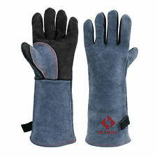 16 Inch Tig Welding Gloves Heat Resistant Cow Split Leather Bbq Cooking Gloves