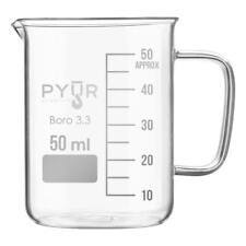 1 Glass Beaker Low Form With Spout And Graduations With Handle 50ml