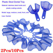 10 Pcs Dental Plastic Steel Impression Trays Denture Instruments Materials Tray