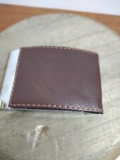 Pocket Chrome Metal Amp Leather Business Card Holder Case Id Credit Wallet