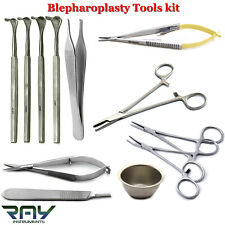 Blepharoplasty Instruments Kit Eyelid Retractors Ophthalmic Micro Eye Surgery Ce