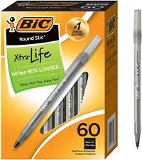 Bic Round Stic Xtra Life Ballpoint Pen Medium Point 10mm Black Flexible Ro