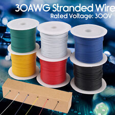 30 Awg Gauge Flexible Pvc Electric Wire Copper Hook Up 300v Cable 6 Rolls