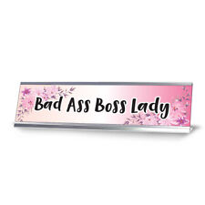 Bad Ass Boss Lady Designer Office Gift Desk Sign 2 X 8