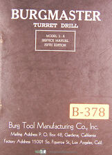 Burgmaster Turret Drill 2 A Service Manual 1954