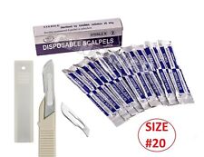 Disposable Scalpel Blades No20 With Plastic Handle Box Of 10 Sterile