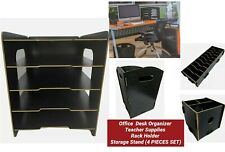Desk File Documents Organizer Supplies Rack Holder Teacher Storage Stand 4 Pcs