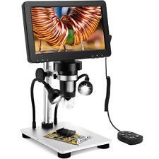 7 Lcd Digital Microscope 1200x 1080p With Metal Stand 12mp Ultra Precise Focusing