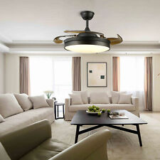 New Listing36 Inch Ceiling Fan With Led Light Lamp 4 Retractable Blades Remote Chandelier Us