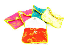 Silk Jewelry Chinese Pouch Bag Assorted Colors Withzipper 3 12 X 3 12pcspk