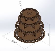 Cnc Router Laser Dxf Files Cupcake Tower Party Vectors 2d Woodworking Artcam