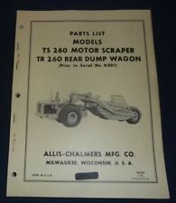 Allis Chalmers Ts 260 Tr 260 Motor Scraper Parts Manual Book Sn 4001 Down