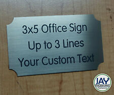 Custom Engraved Brushed Bronze 3x5 Business Home Office Wall Sign Plaque Placard