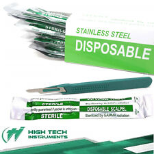 10 Pcs Disposable Sterile Surgical Scalpels 15 With Graduated Plastic Handle