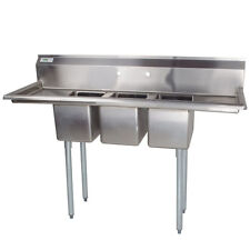 58 Stainless Steel 3 Compartment Commercial Dishwash Sink Restaurant Three Nsf