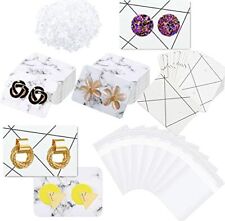 1100 Pcs Earring Display Cards Set Includes 200 Pcs Marble Stripe Earrings