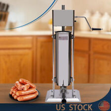 New Listing7l Manual Sausage Stuffer 2 Speed Commercial Use 5 Filling Tubes 11lbs Silver