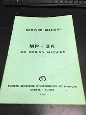 Sip Mp 3k Jig Boring Machine Service Manual