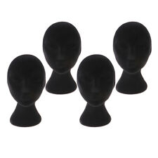 4pcs Black Styrofoam Mannequin Manikin Head Model Wigs Glasses Display Stands