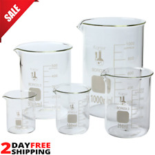 Glass Lab Pyrex Beaker Piece Set Measuring Cup 501002505001000 Ml Pack Of 5
