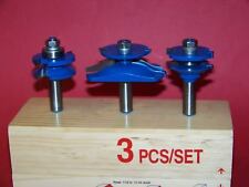 3 Pc 12 Shank Carbide Tipped Panel Cutter Router Bit Set Woodworking Tool
