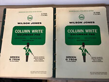 Lot Of 2 Vintage Wilson Jones Columnar Pad Green G7506 6 Columns 1968 Half Full