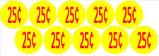 10 Price Stickers Vending Machine Candy Stickers Label 25 Cent Free Shipping
