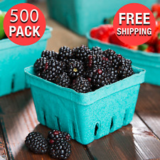 500case 1 Pint Green Berry Produce Fruit Basket Molded Pulp Cardboard Container