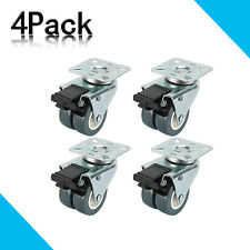 4pack 2inch Heavy Duty Dual Wheel Casters With Brake Swivel Top Plate 551 Lbs
