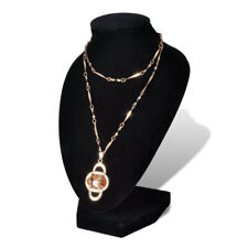 Velvet Necklace Bust Display Stands Pendants Chain Jewelry Rack Velvet Black