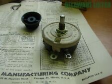 Vintage Ohmite Model Train Control Ceramic Rheostat Mt 20 For 0 Gauge 12v Withknob
