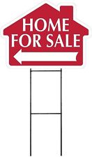 Large 18x24 Home For Sale Red House Shaped Sign Kit With Stand