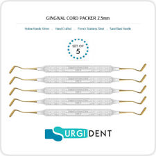 Set Of 5 Gingival Cord Packer 25mm Non Serrated Dental Hand Instruments Ce